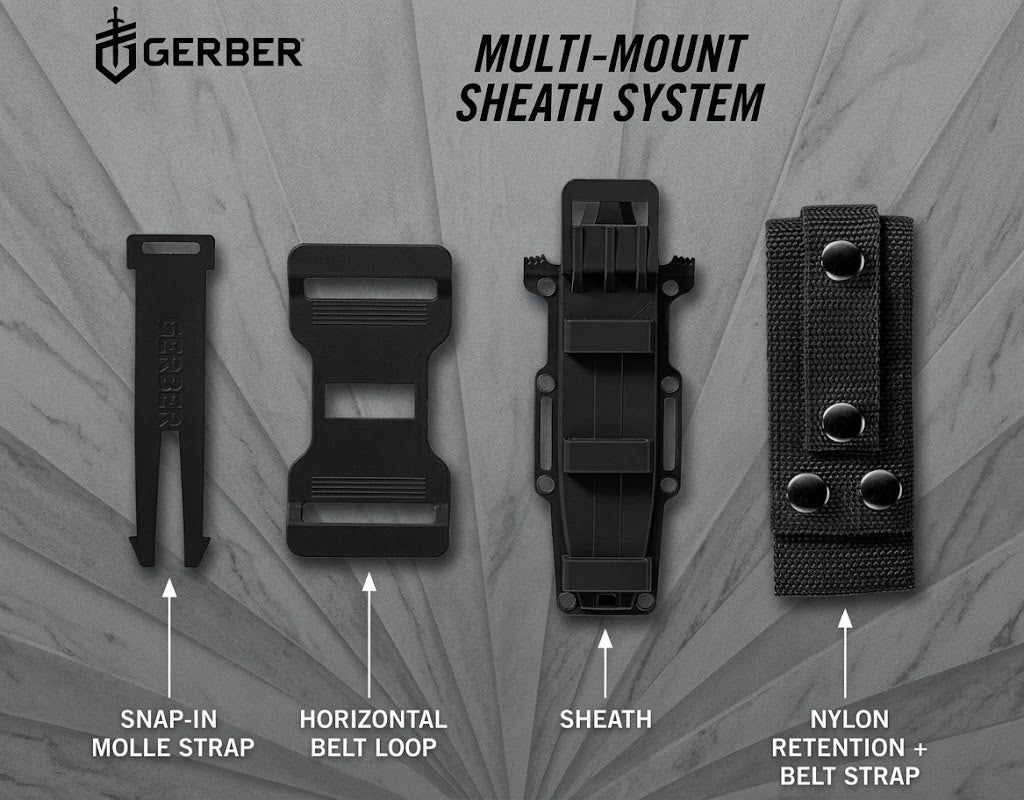 Gerber Gear StrongArm Fixed Blade Tactical Knife with Sheath, 4.8" Plain Edge, Coyote Brown, 420HC Steel, Made in USA