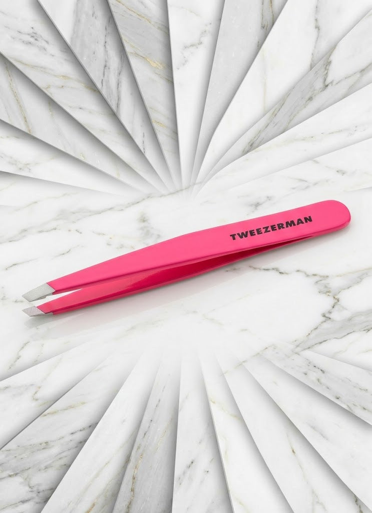 Tweezerman Slant Tweezer Pink - Precision Eyebrow & Hair Tweezers
