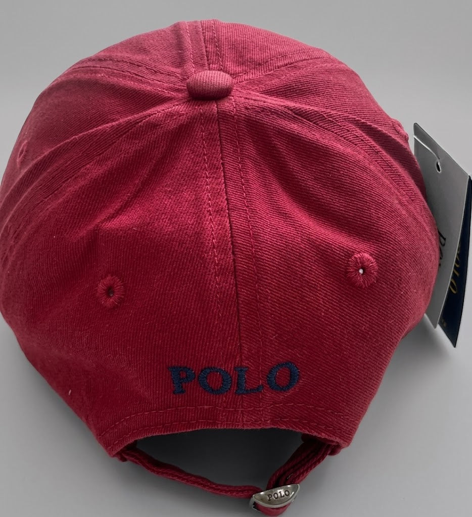 Polo Ralph Lauren Classic Sport Cap Baseball Hat Red with Navy Pony Logo - Unisex - Haven Cart