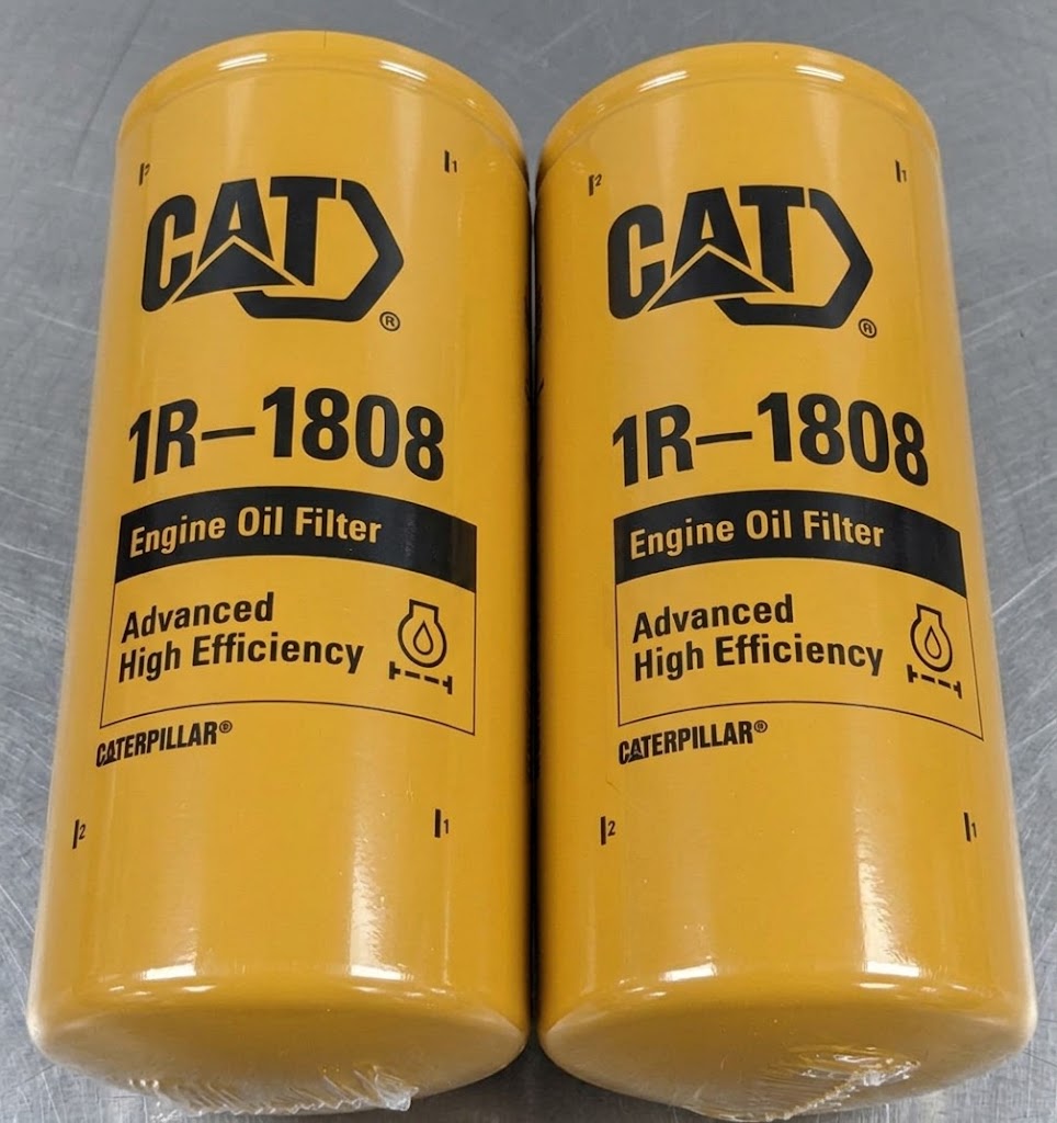CAT 1R-1808 Engine Oil Filter, Advanced High Efficiency - Caterpillar (Pack of 2) - New