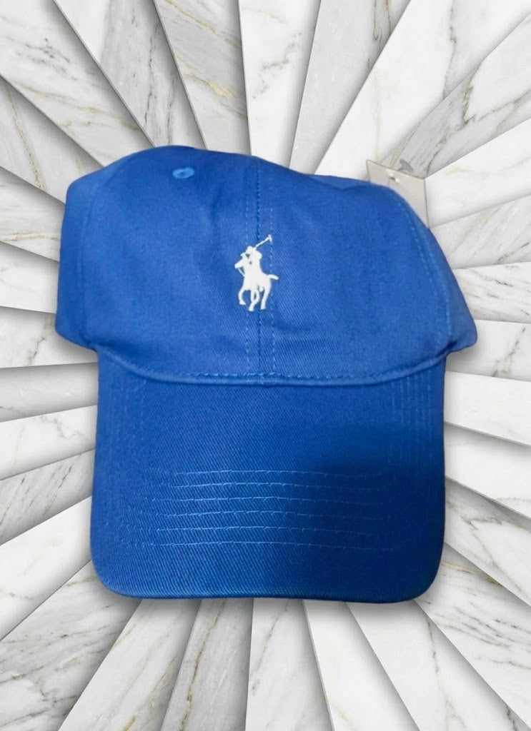 Polo Ralph Lauren Men's Baseball Cap Adjustable Chino Cotton Hat Blue with White Pony Logo - NWT