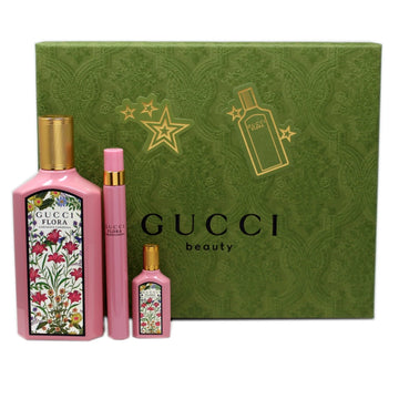 GUCCI FLORA GORGEOUS GARDENIA 3 PIECE GIFT SET EAU DE PARFUM SPRAY 100ML (D)
