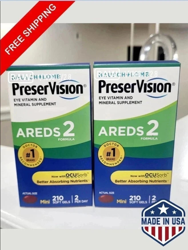 Pack of 2 | Preservision AREDS 2 / 210 Count Eye Vitamin Mini Soft gels - NEW!!