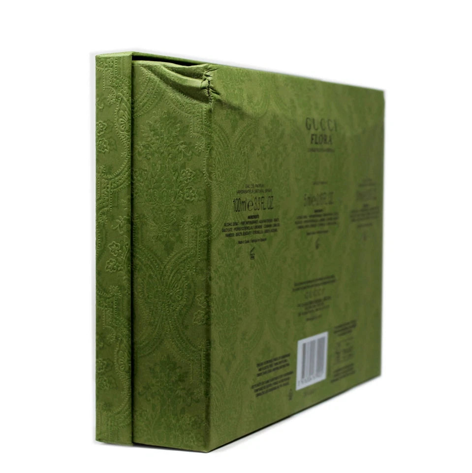 GUCCI FLORA GORGEOUS GARDENIA 3 PIECE GIFT SET EAU DE PARFUM SPRAY 100ML (D)