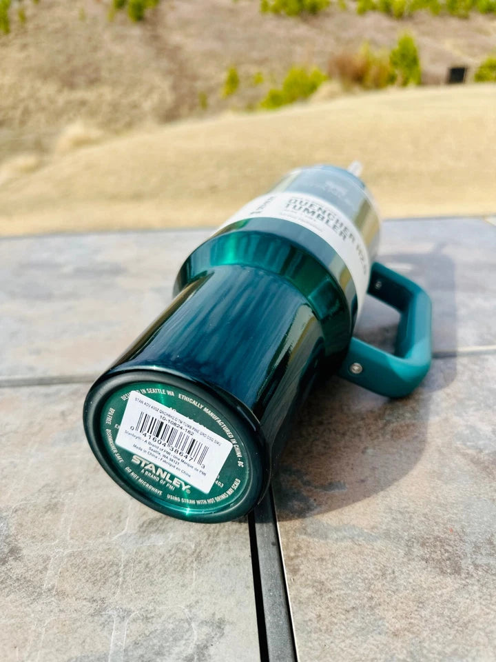 Brand New Stanley 40 oz Quencher H2.0 Tumbler Chrome/Pine Green